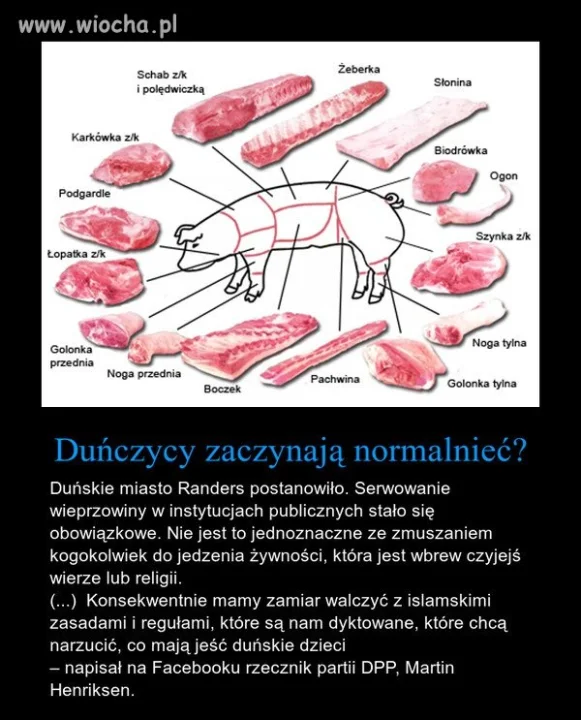Stołówki z obowiązkową wieprzowiną