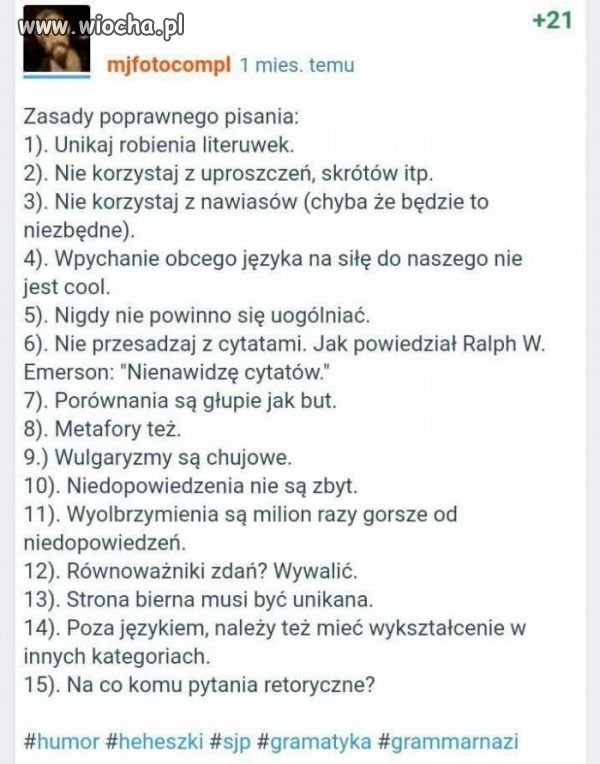 Zasady poprawnego 