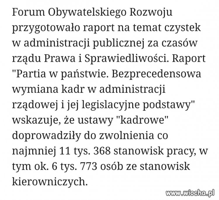 Zwolniono, nie znaczy ubyło bo zatrudniono nowych.