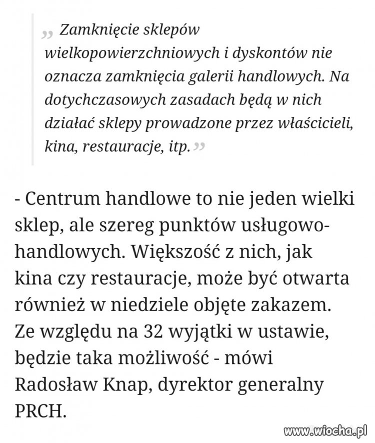 Galerie handlowe w niedziele będą otwarte