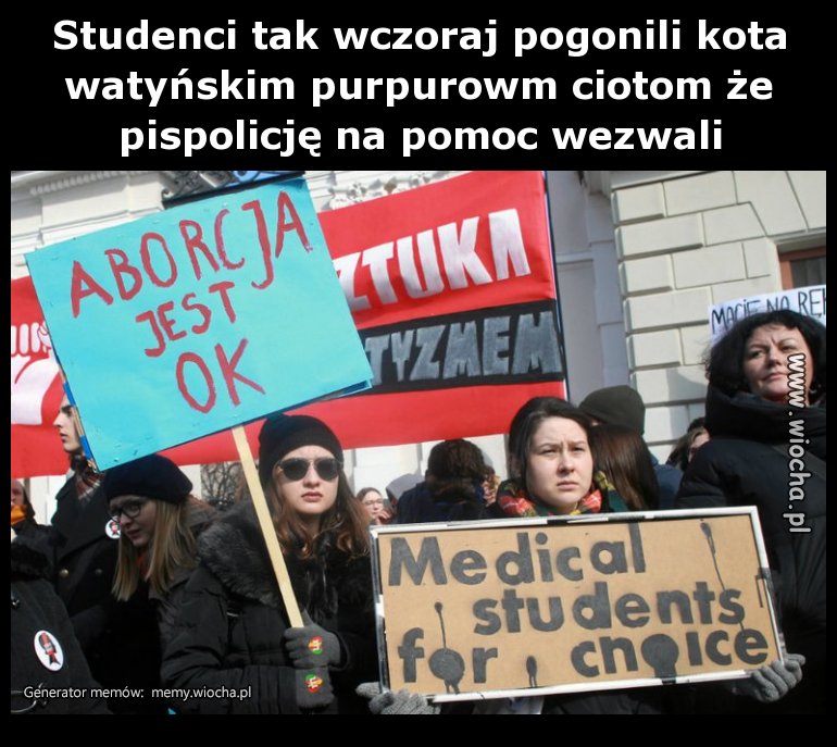 Studenci tak wczoraj pogonili kota watyńskim