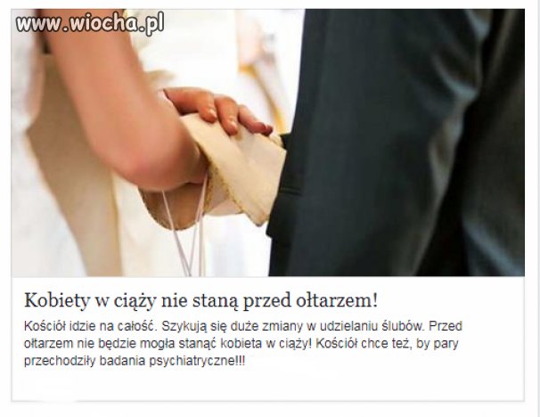 Przed ślubem obowiązkowe w zachrystii badanie