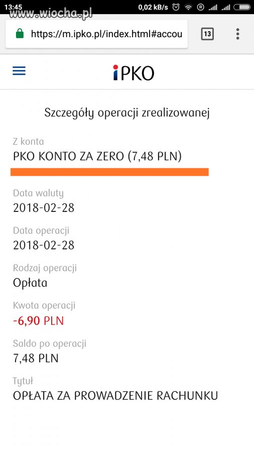 PKO BP konto za zero