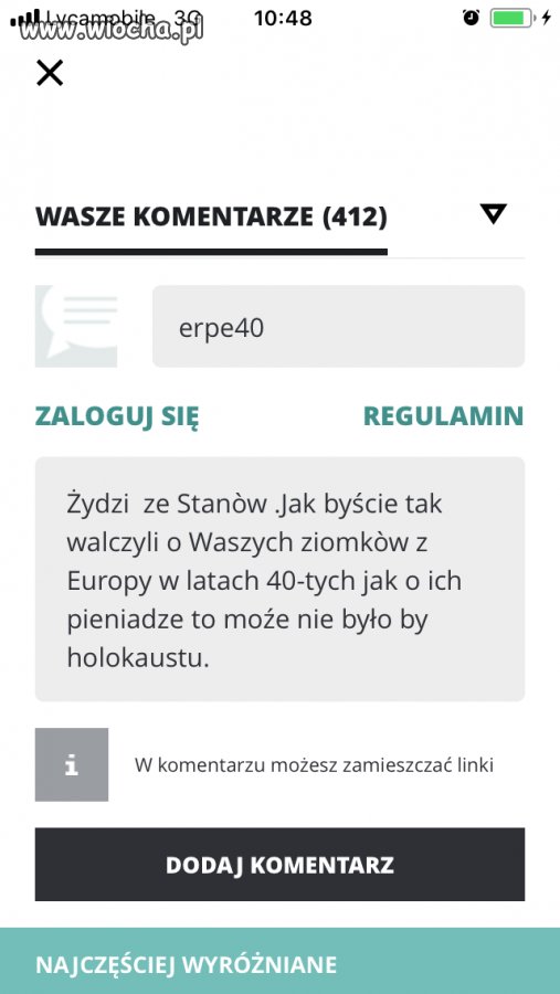 Interia blokuje komentarze.