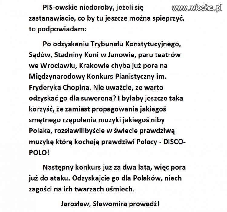 Już w 2020 kolejny Konkurs Chopinowski...