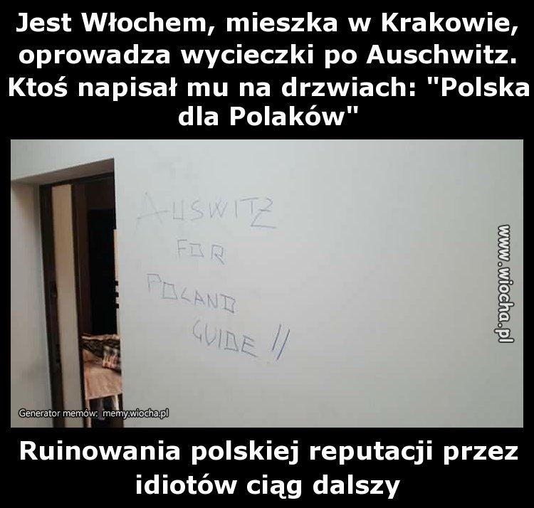 Jest Włochem, mieszka w Krakowie, oprowadza