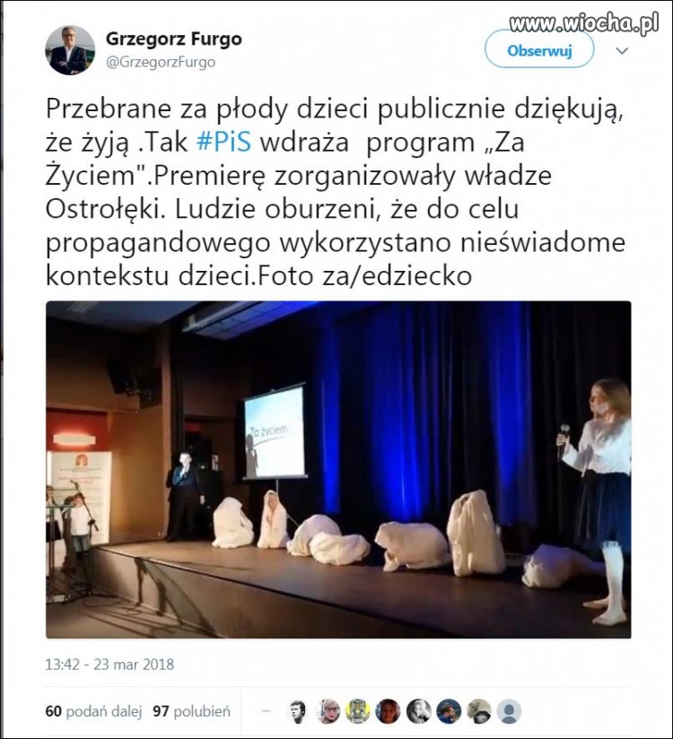 Przebrali dzieci za płody