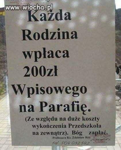 Bóg zapłać z kieszeni wiernych