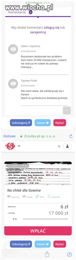Zbiórka na chleb dla Gowina
