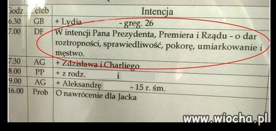 Intencje mszalne