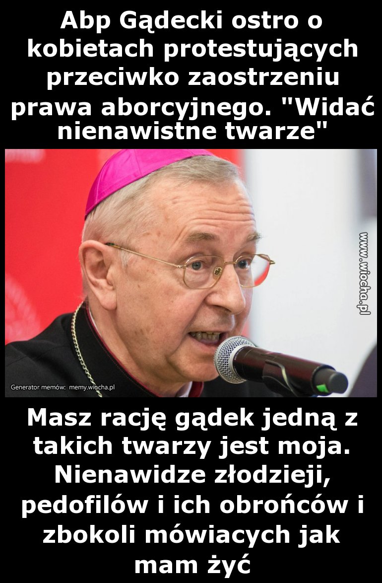 Abp Gądecki ostro o kobietach protestujących