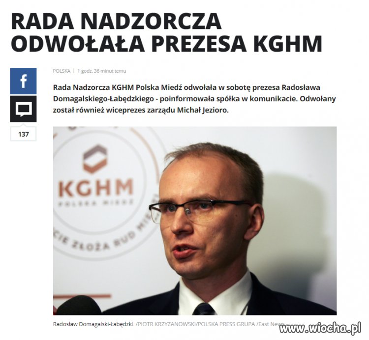 Następny nadziany kasą prezes odwołany !!!