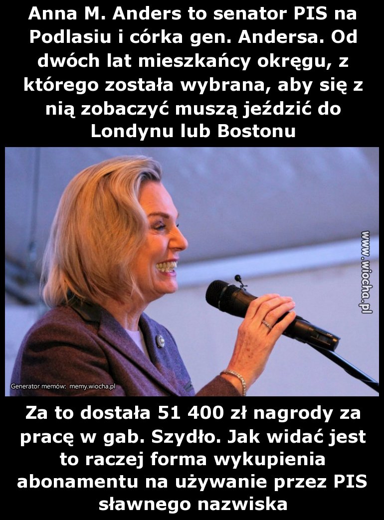 Anna M. Anders to senator PIS na Podlasiu i córka