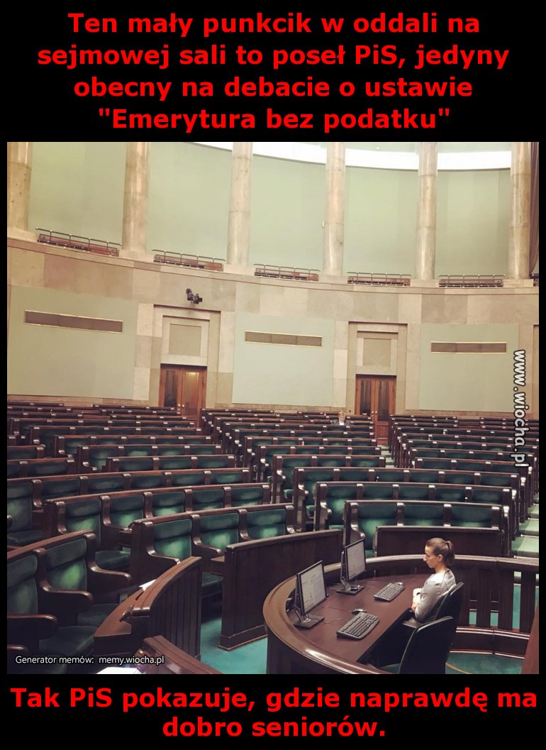 Ten mały punkcik w oddali na sejmowej sali to