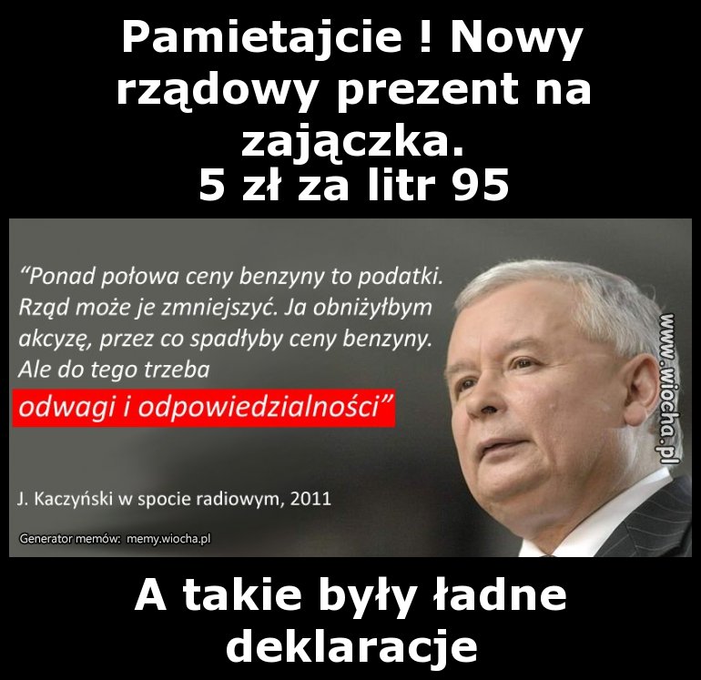 Pamiętajcie ! Nowy rządowy prezent na zajączka.