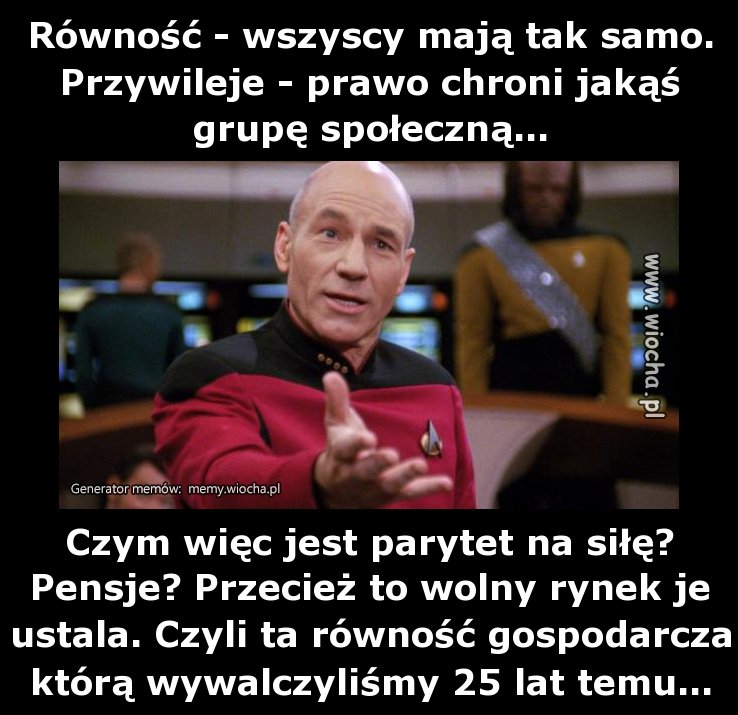 Równość - wszyscy mają tak samo. Przywileje -