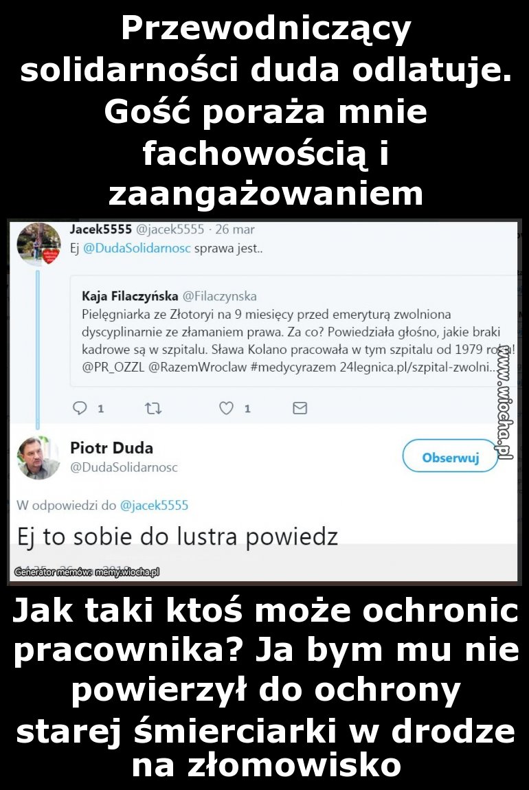 Przewodniczący solidarności duda odlatuje.