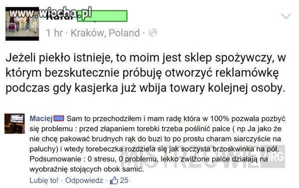 Lekko zwilżone palce 