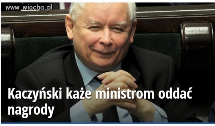 Kaczyński każe ministrom oddać nagrody