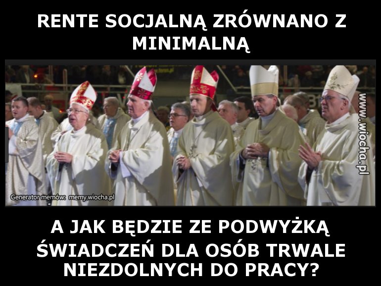 RENTE SOCJALNĄ ZRÓWNANO Z MINIMALNĄ