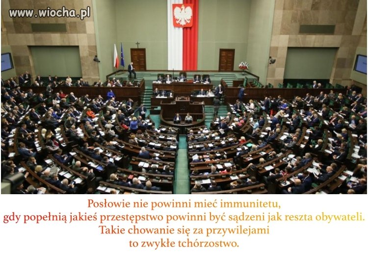 Kwestia immunitetu parlamentarzystów.