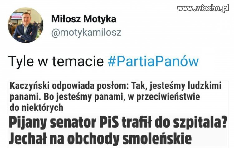 Że pijany ???