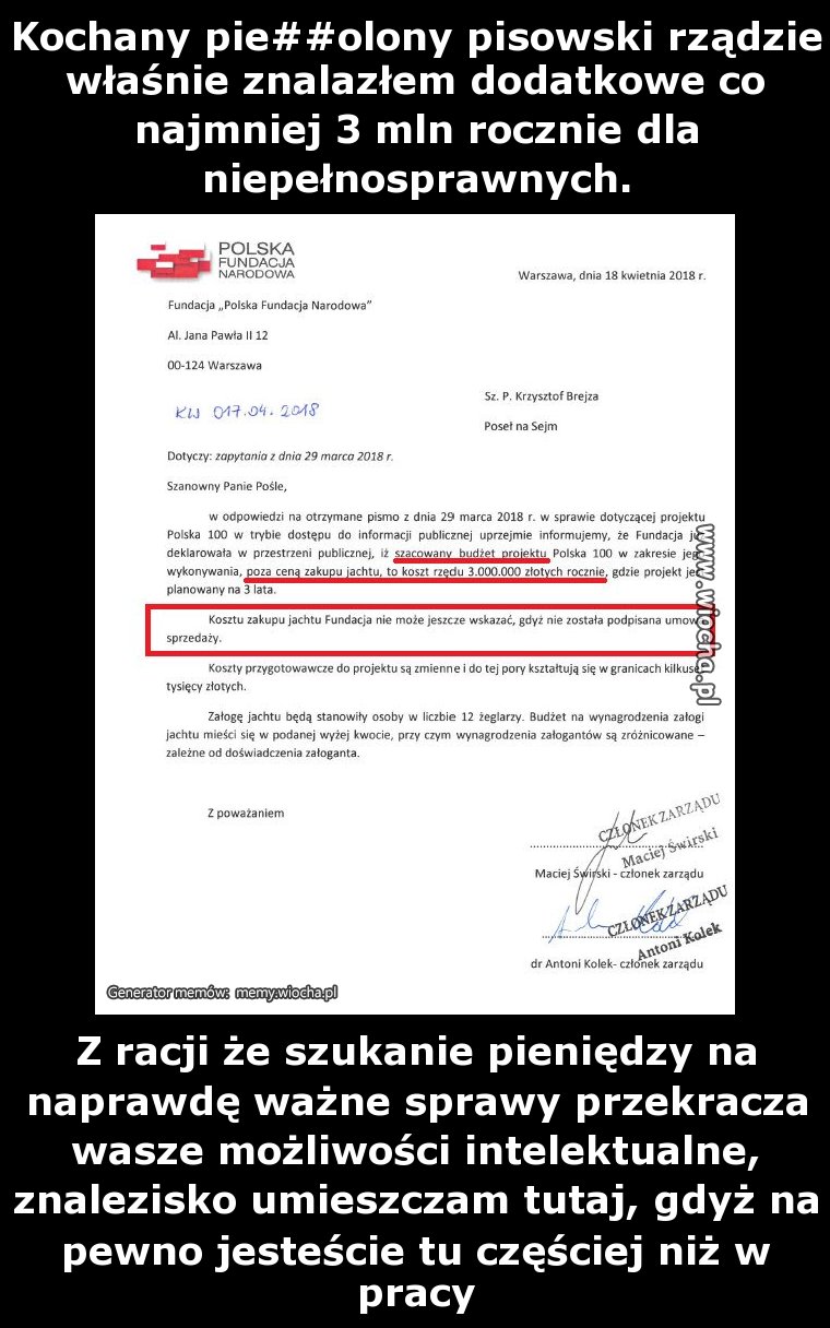 Kochany pie##olony pisowski rządzie właśnie