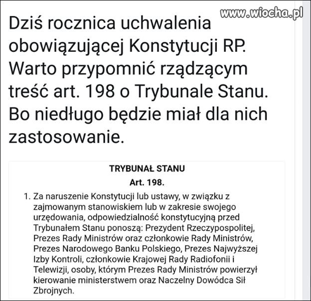 20 lat od uchwalenia obecnej konstytucji Polski