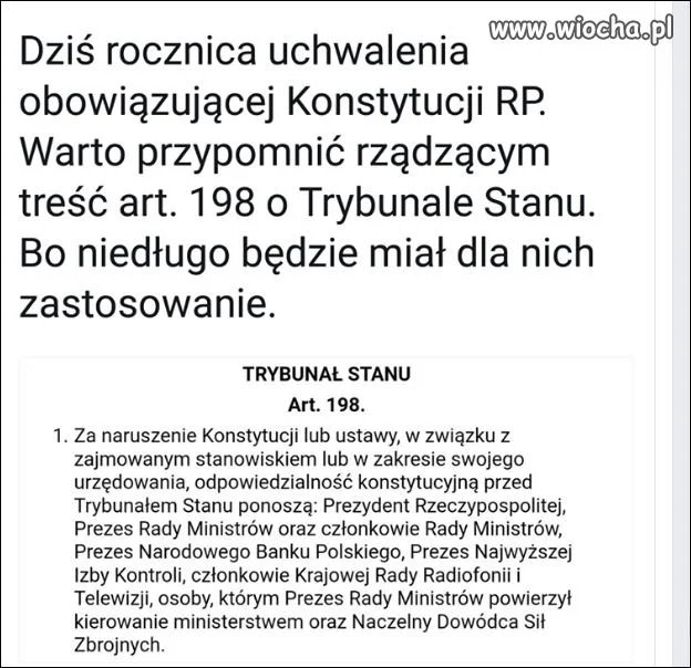 20 lat od uchwalenia obecnej konstytucji Polski