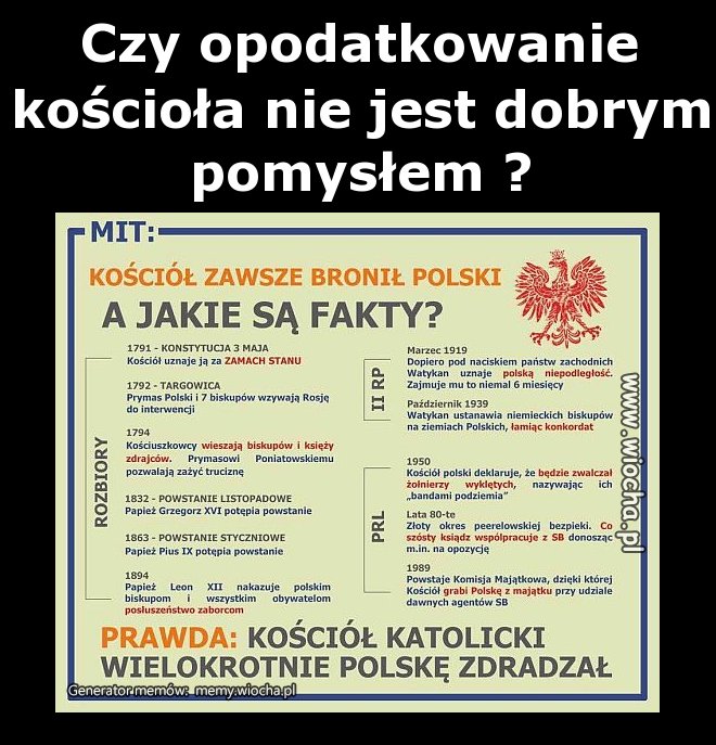 Czy opodatkowanie kościoła nie jest dobrym