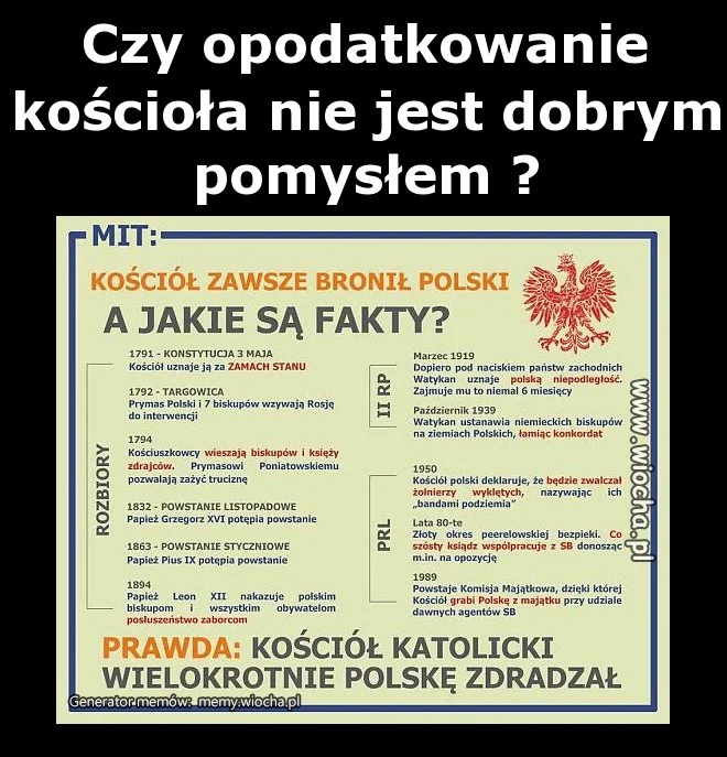 Czy opodatkowanie kościoła nie jest dobrym