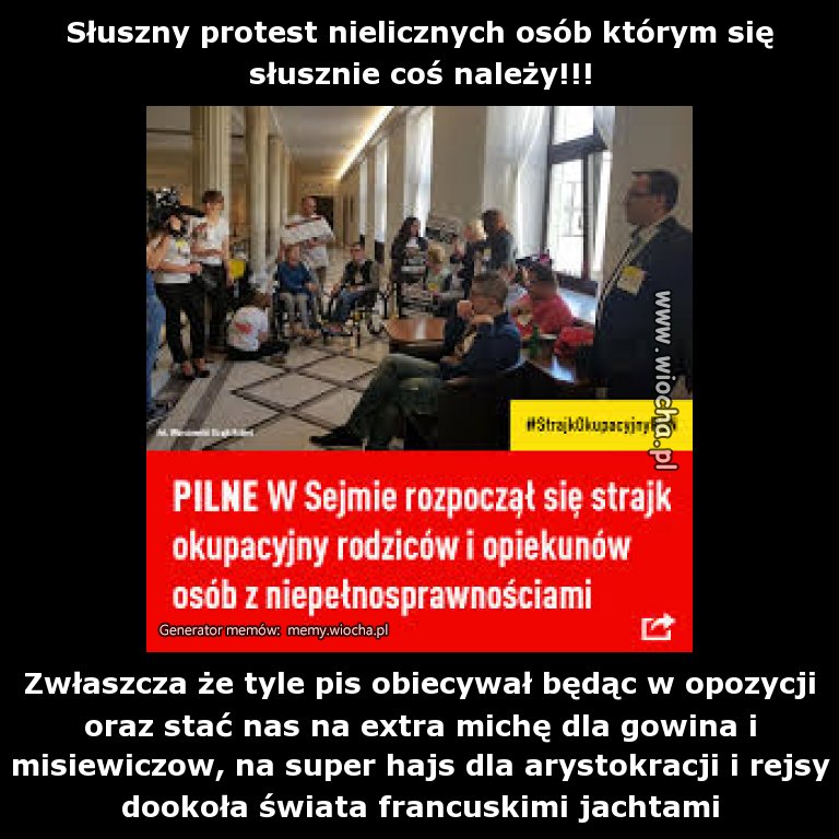 Słuszny protest nielicznych osób którym się