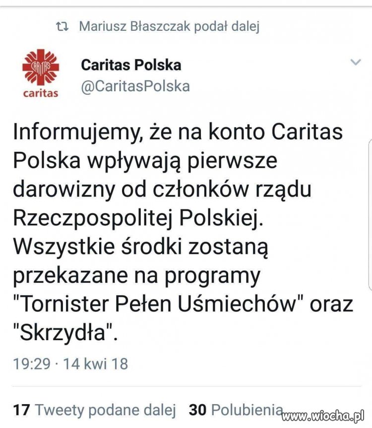 Pierwsze darowizny