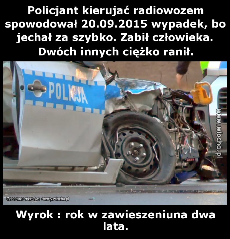Policjant kierując radiowozem spowodował 