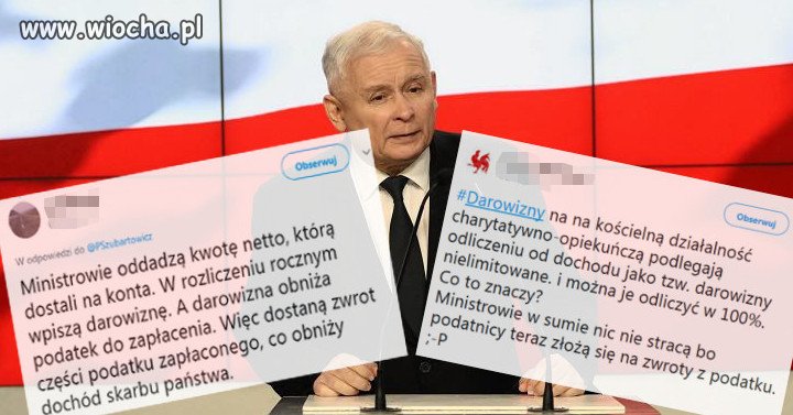 No proszę, dlatego właśnie oddadzą na Caritas