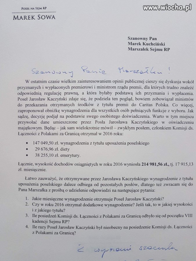 Dochody Kaczyńskiego