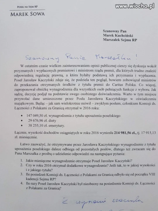 Dochody Kaczyńskiego