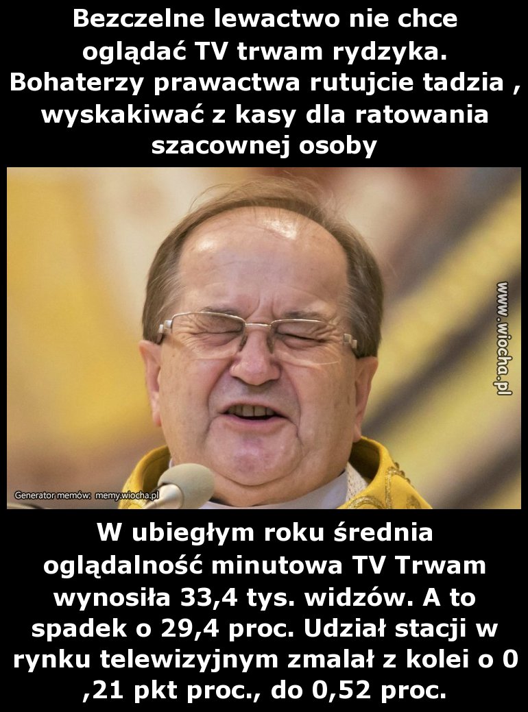 Bezczelne lewactwo nie chce oglądać TV trwam