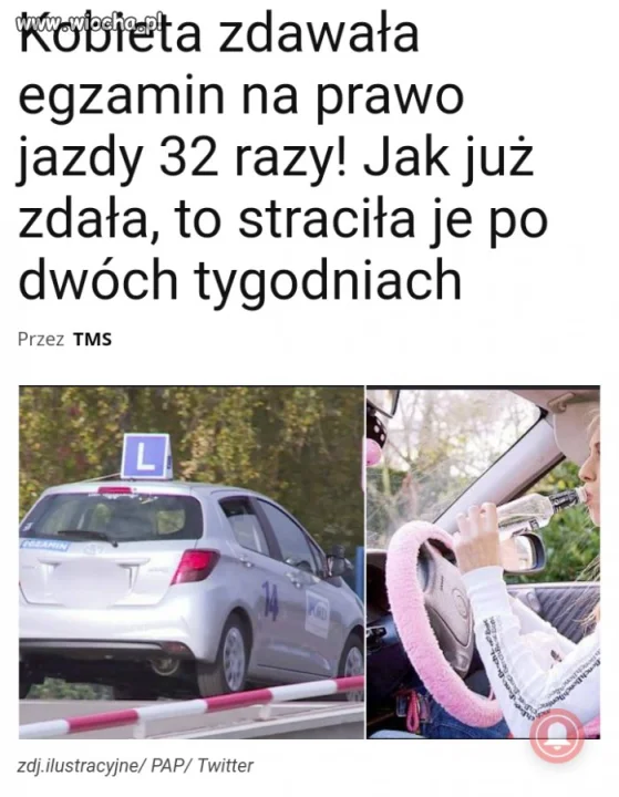 Zalała gębę
