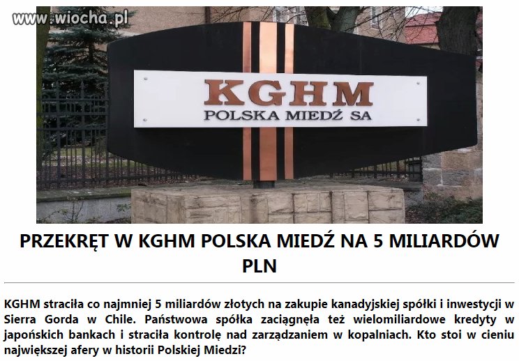 Coś nasz rząd nie radzi sobie z KGHM