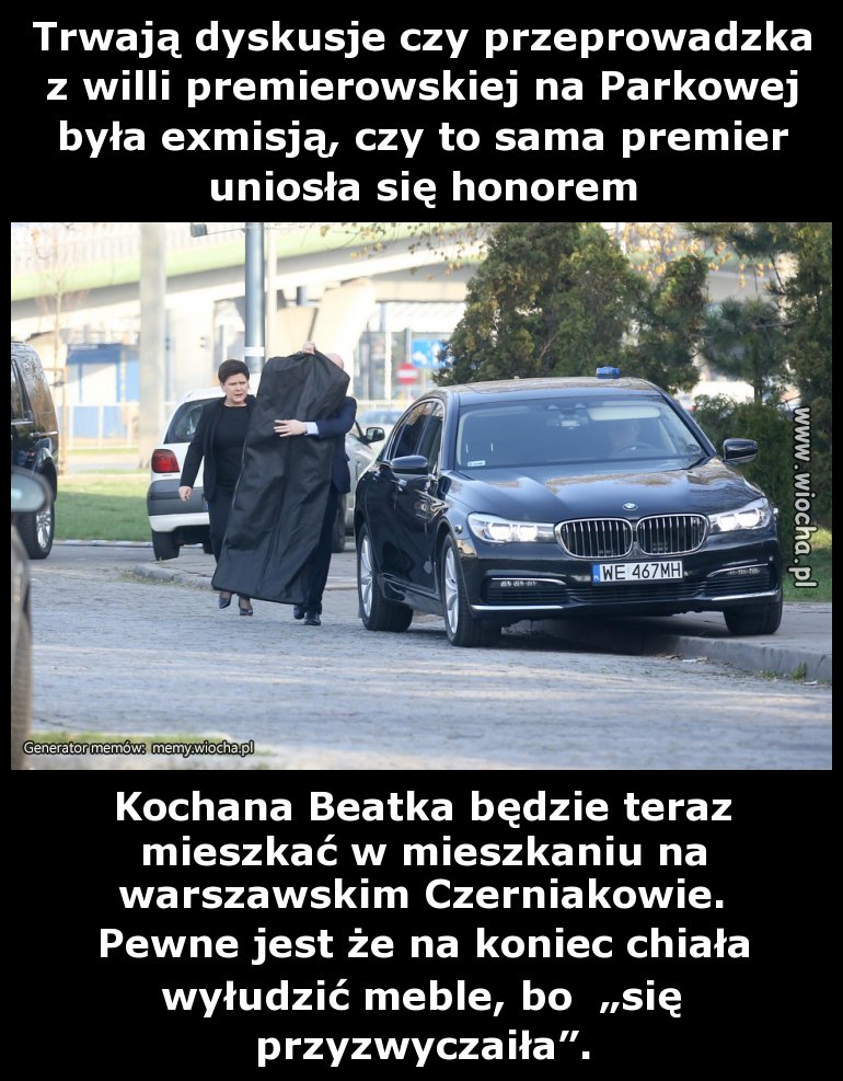 Przeprowadzka Szydło i awantura o meble