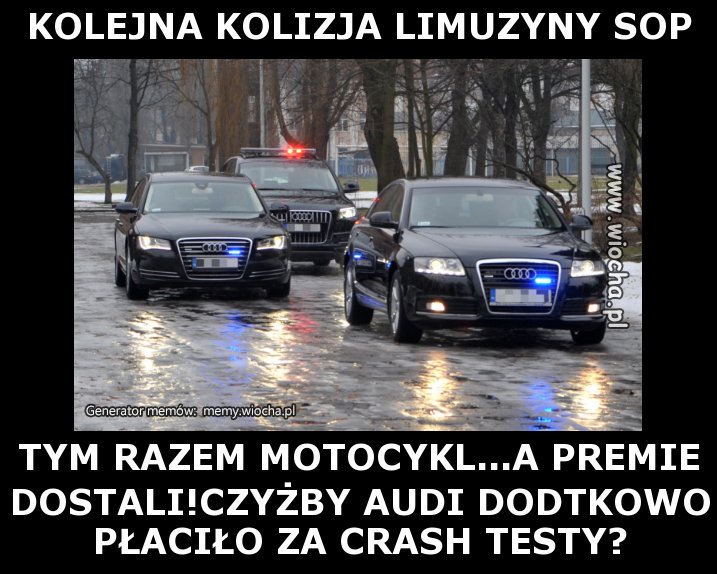 KOLEJNA KOLIZJA LIMUZYNY SOP