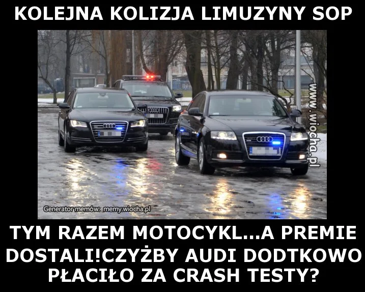 KOLEJNA KOLIZJA LIMUZYNY SOP