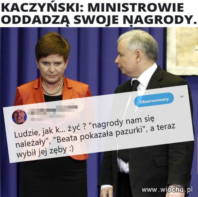 Dostała w pysk od prezesa.