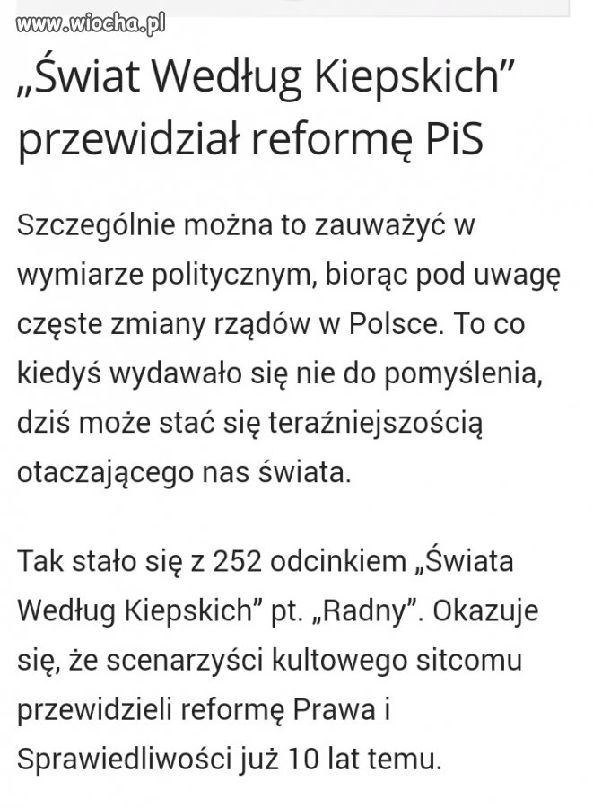 W serialu Świat Według Kiepskich