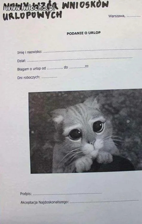 Wniosek o urlop