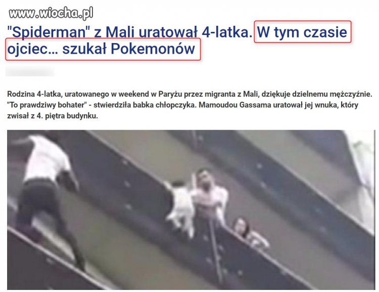 "Imigrant Spiderman" ratował dziecko...