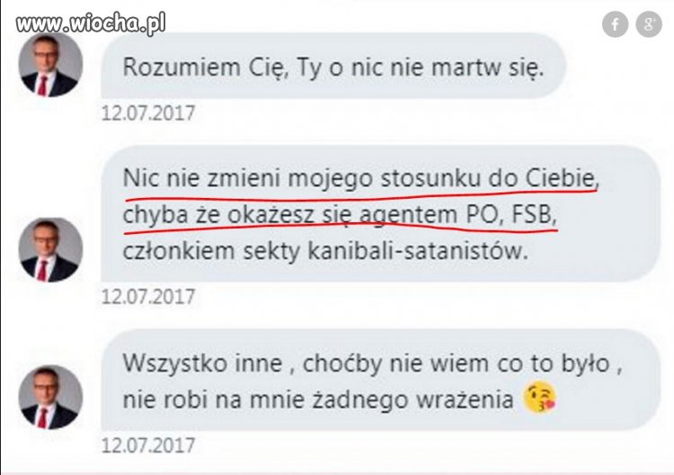 Wiadomości kochanego posła pięty z kochanką