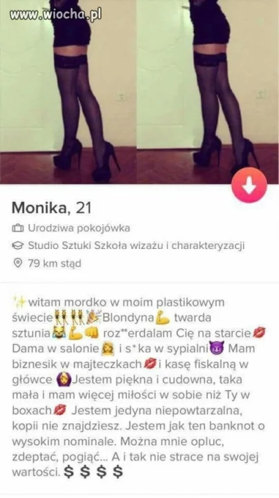 Monika z tindera nie traci wartości