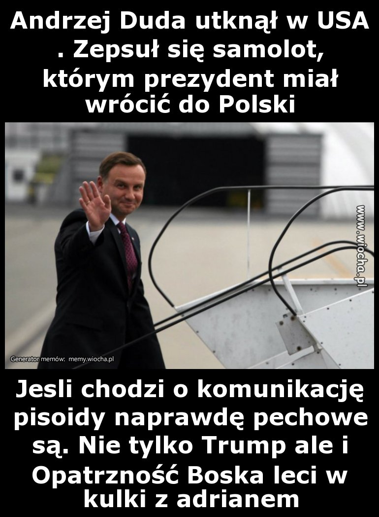 Andrzej Duda utknął w USA. Zepsuł się samolot,